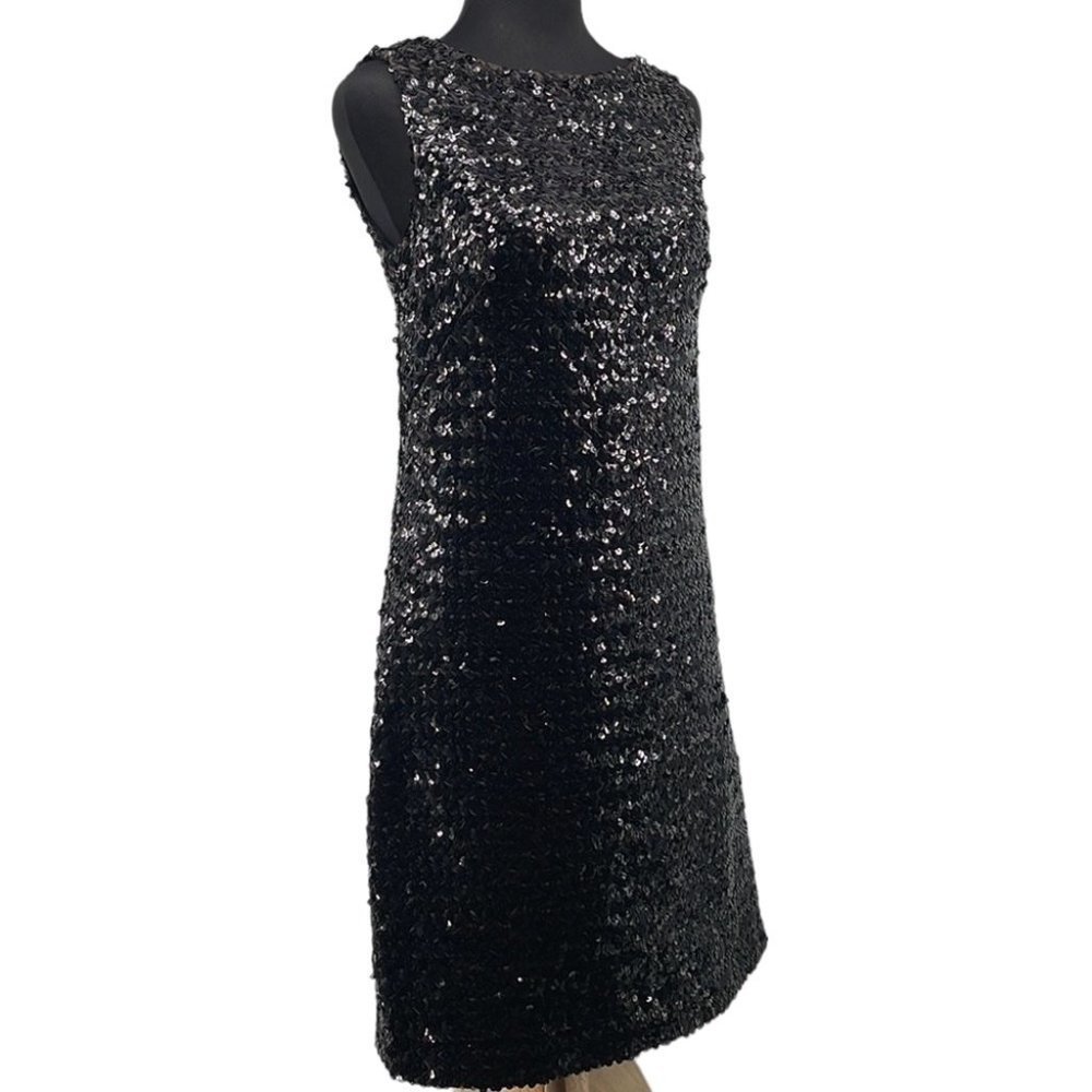 Marchesa Notte LBD Little Black Dress Sequins Mini Dress Party Standout Sz 2